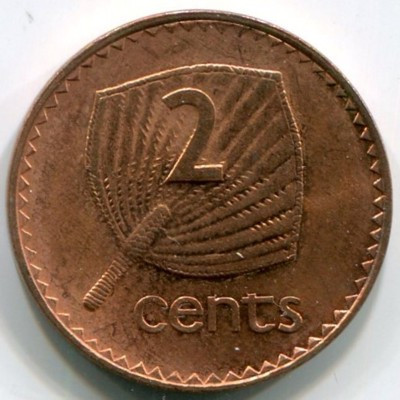 Монета Фиджи 2 цента 1992 год.