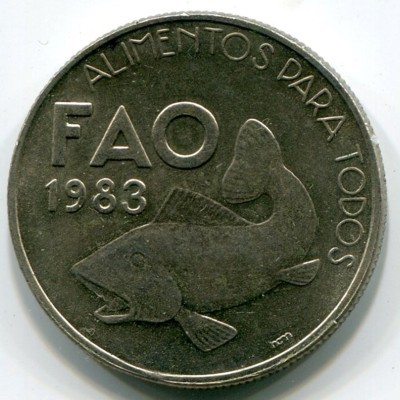 Монета Португалия 25 эскудо 1983 год. FAO