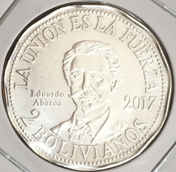 Монета Боливия 2 боливиано 2017 год