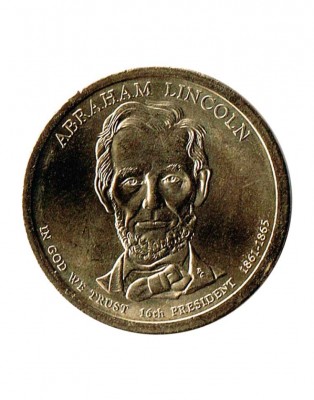 США, 1 доллар, 16-й президент Авраам Линкольн 2010 г.