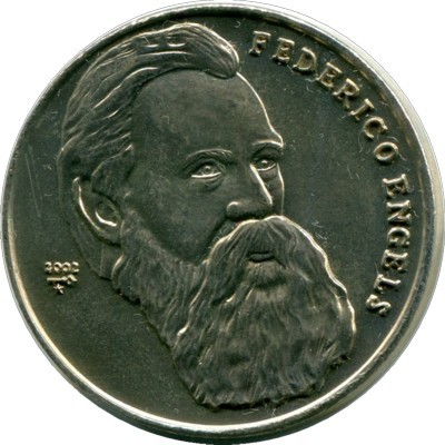 Монета Куба 1 песо 2002 год.Вожди мирового пролетариата "Фридрих Энгельс".