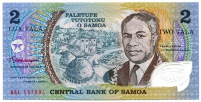 Банкнота Самоа 2 тала 1990 год.