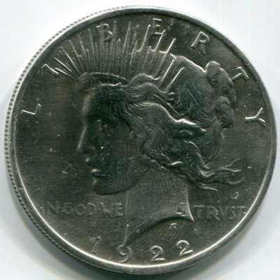Монета США 1 доллар 1922 год.