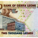 Банкнота Сьерра-Леоне 2000 леоне 2010 год.