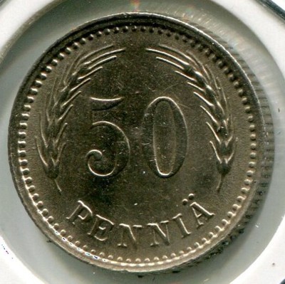 Монета Финляндия 50 пенни 1921 год.