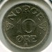 Монета Норвегия 10 эре 1955 год.