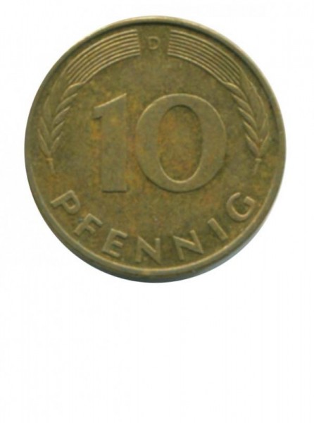 ФРГ 10 пфеннигов 1990 г.  D