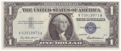 США, банкнота 1 доллара 1957 г. №2
