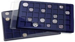Планшет для монет на 24 ячейки с прозрачной защитной крышкой
