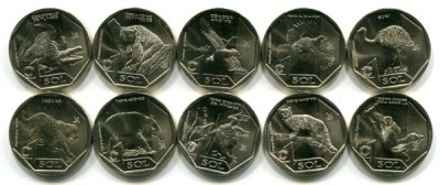 Перу набор из 10-ти монет 2017-2019 год.