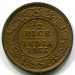 Монета Индия 1/2 пайса 1835 год. Король Георг V 
