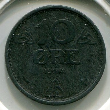 Монета Норвегия 10 эре 1941 год.