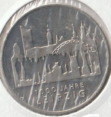 Германия 10 евро 2015 г. 1000 лет городу Лейпциг F
