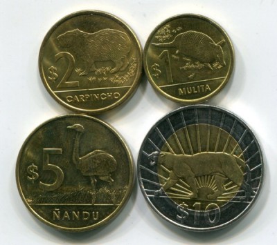 Уругвай набор из 4-х монет.