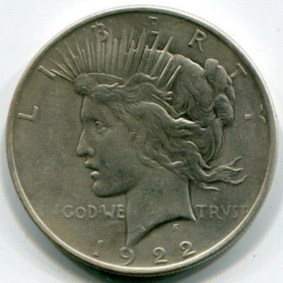Монета США 1 доллар 1922 год. (мирный доллар)