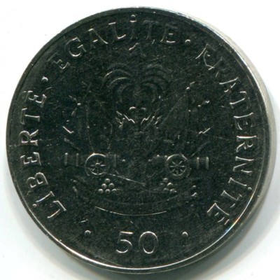Монета Гаити 50 сантимов 2011 год. 