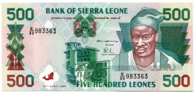 Банкнота Сьерра-Леоне 500 леоне 1995 год.