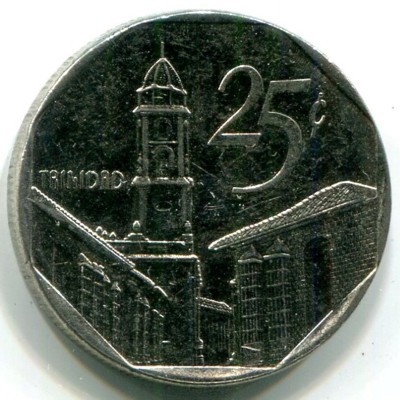Монета Куба 25 сентаво 1994 год.