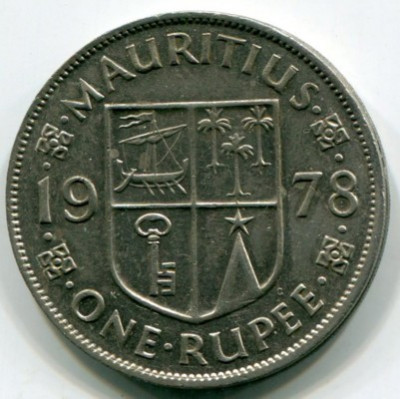 Монета Маврикий 1 рупия 1978 год.