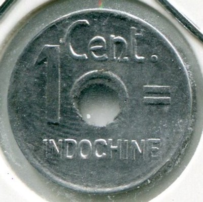 Монета Французский Индокитай 1 цент 1943 год.