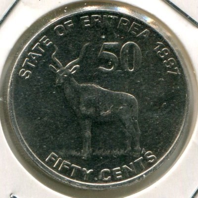 Монета Эритрея 50 центов 1997 год.