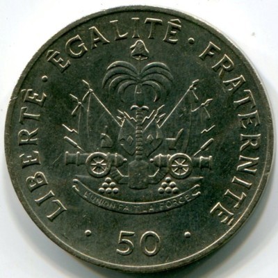 Монета Гаити 50 сантимов 1991 год.