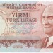 Турция, банкнота 20 лир 1970 г.