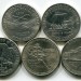 США набор из 5-ти монет. 200 лет экспедиции Льюиса и Кларка - Бизон.