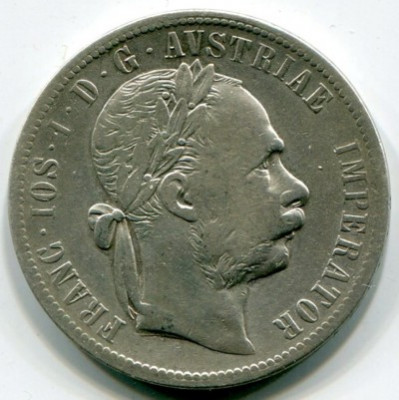 Монета Австрия 1 флорин 1880 год.