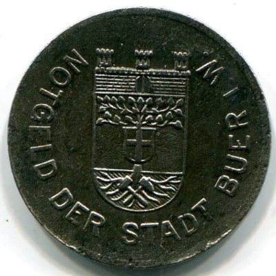 Монета Буер 50 пфеннигов 1919 год. Нотгельд
