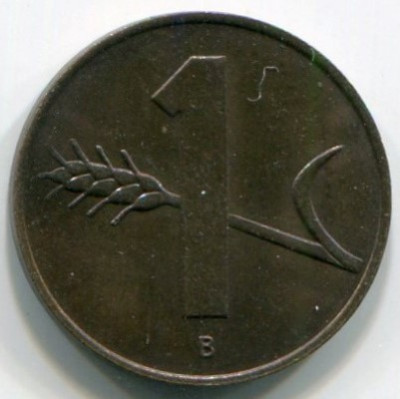 Монета Швейцария 1 раппен 1962 год. B