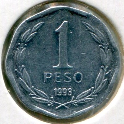 Монета Чили 1 песо 1993 год.