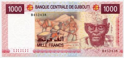 Банкнота Джибути 1000 франков 2005 год. 