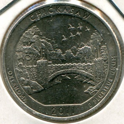 Монета США 25 центов 2011 год.
