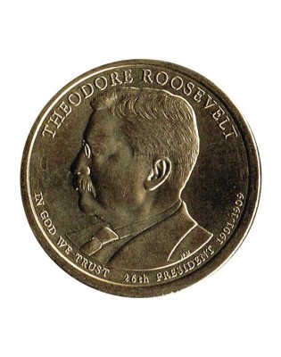 США, 1 доллар, 26-й президент Теодор Рузвельт 2013 г.