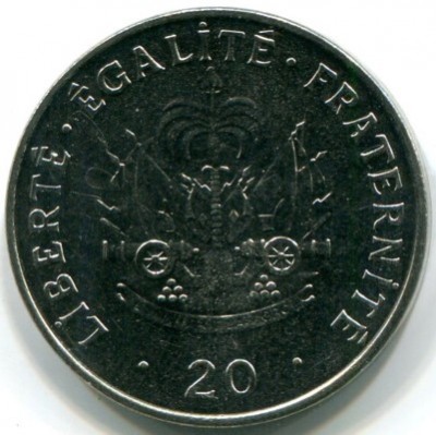 Монета Гаити 20 сантимов 1995 год.