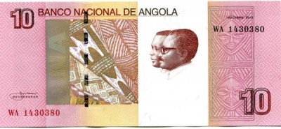 Банкнота Ангола 10 кванза 2012 год.