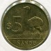 Монета Уругвай 5 песо 2011 год.