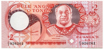 Банкнота Тонга 2 паанга 1995 год. 