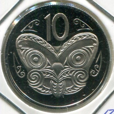 Монета Новая Зеландия 10 центов 1974 год.