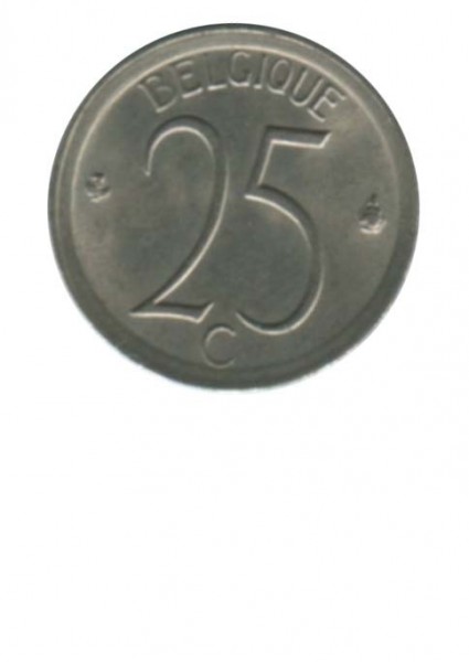 Бельгия 25 сантимов 1974 г.