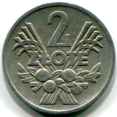 Монета Польша 2 злотых 1974 год.