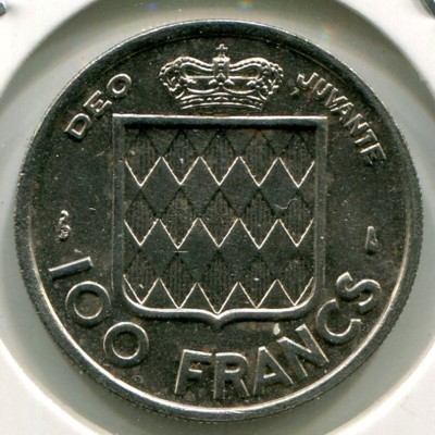 Монета Монако 100 франков 1956 год.