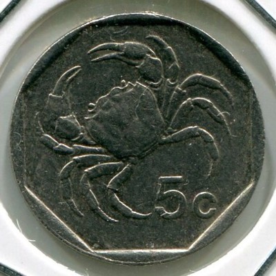 Монета Мальта 5 центов 1991 год.