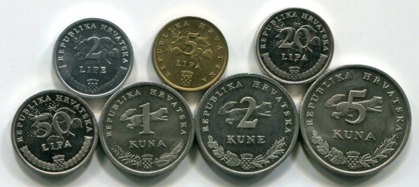 Хорватия набор из 7-ми монет 1994 год.