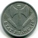 Монета Франция 1 франк 1944 год.