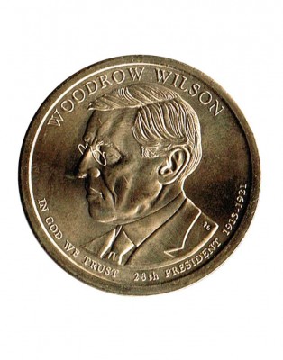 США, 1 доллар, 28-й президент Вудро Вильсон 2013 г.