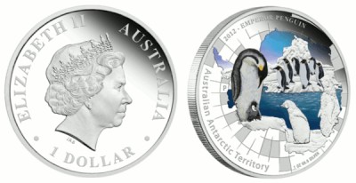 Австралия, 1 доллар 2012 г. Императорский пингвин