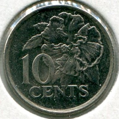 Монета Тринидад и Тобаго 10 центов 1997 год.