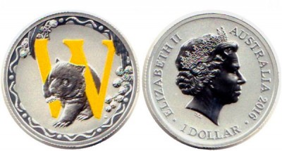 Австралия, 1 доллар 2016 год Алфавит (буква W)